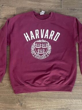IvySport Harvard Maroon & White Crewneck Sweatshirt, Size Medium